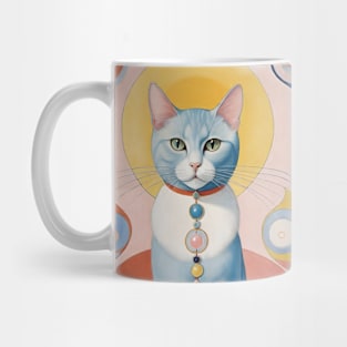 Hilma af Klint's Colorful Cat Dreamscape: Abstract Whimsy Mug